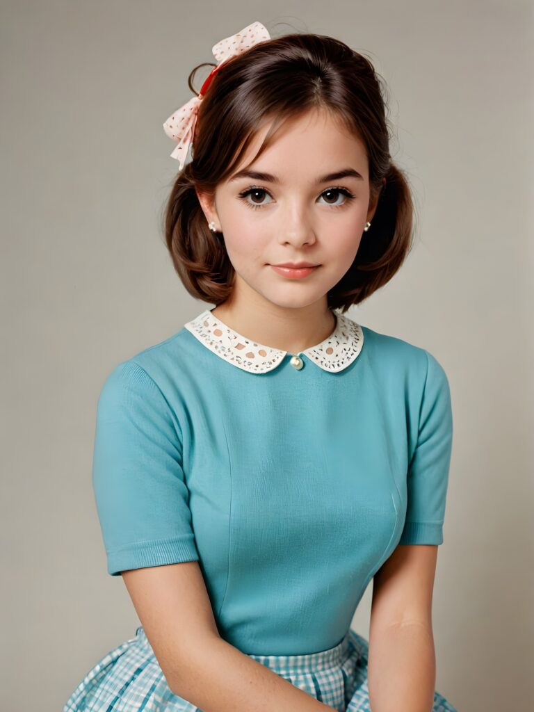 1961 teen girl fashion, portrait shot