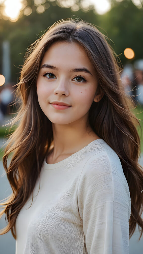 a beautiful teenage girl long radiant soft hair