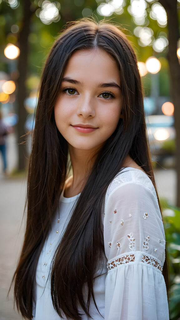 a (((gorgeous young teen dream girl))), age 15, with (((dark straight very long soft hair)))