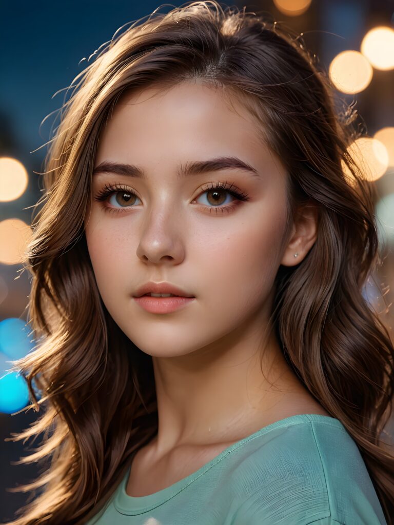 a realistic, detailed, dynamic photography from a beautiful young teen ((girl)), with detailed hair, looking into the camera, dynamic cinematic lights, perfect detailed face, side view, ((close up portrait)), ((stunning)), ((gorgeous))