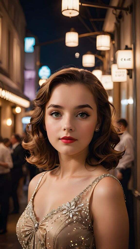 a (((realistically gorgeous young lady))) from the 1950s era, elegantly dressed in a classic style, with a soft focus filter that gives her a vintage air, under luxurious (((cinematic lights))), exuding an air of timeless beauty and sophistication