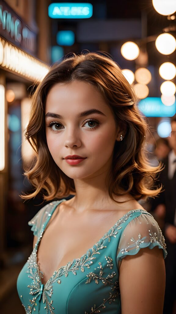 a (((realistically gorgeous young lady))) from the 1960s era, elegantly dressed in a classic style, with a soft focus filter that gives her a vintage air, under luxurious (((cinematic lights))), exuding an air of timeless beauty and sophistication