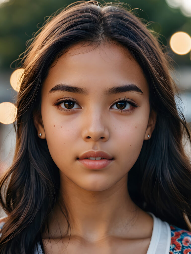 a young Exotic teen girl ((stunning)) ((gorgeous)) ((detailed close-up portrait))