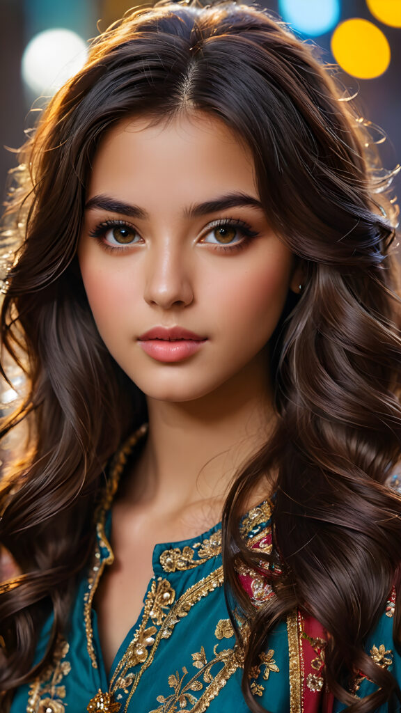 a young Persian teen girl, stunning, gorgeous, close-up portrait, vibrant eyes, colorful lips, Persian girl, beautiful face, long wavy hair, silky, shiny, lustrous hair by guy tang. Anne-Louis Girodet style: detailed, realistic, hyper-detailed, exquisite details, clear, well-proportioned, harmonious composition, beautiful details, rich and compelling colors, Anne-Louis Girodet style