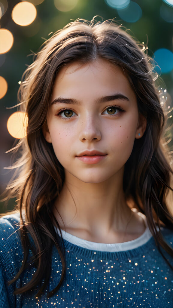 a young cute magic teen girl, (detailed portrait) (stunning)