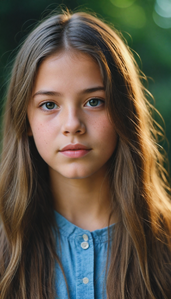 a stunning young girl, soft long hair, perfect portrait