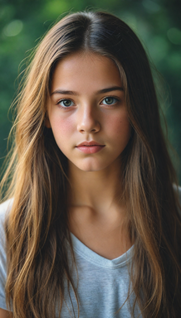 a stunning young girl, soft long hair, perfect portrait