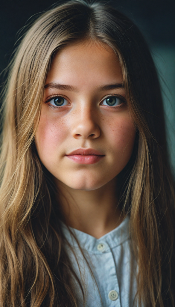 a stunning young girl, soft long hair, perfect portrait