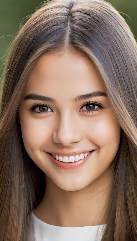 girl, 18 years old, portrait shot, smile, straight hair