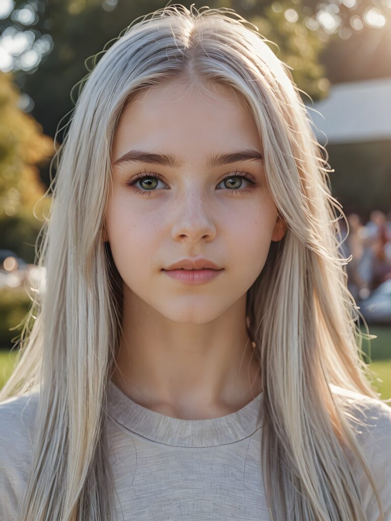 ((portrait)), detailed pencil drawing, silvery-skinned (((young teen girl))), long straight platinum hair