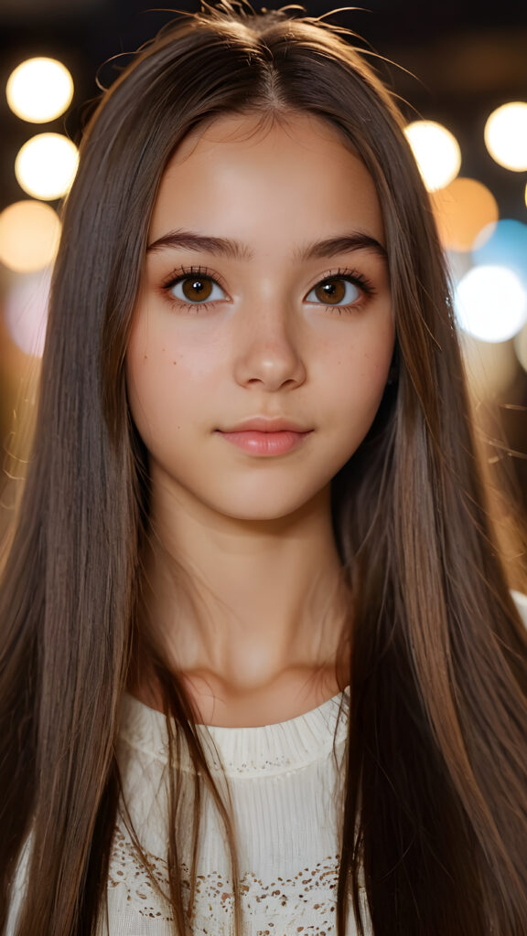 ((portrait)) of (((cute))) ((attractive)) (((long, straight hair))) ((stunning)) a beautifully realistic, cinematic lights, ((Burmese teen girl)), 15 years old, realistic detailed angelic round face, ((realistic detailed hazelnut eye)) looks at the camera, perfect curved body, perfect anatomy, side perspective